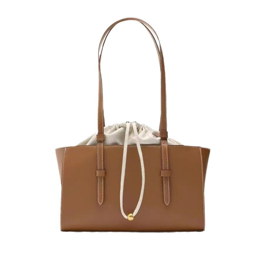 Women's Z Fashionable White City Style Drawstring Bundle Shoulder Bags
