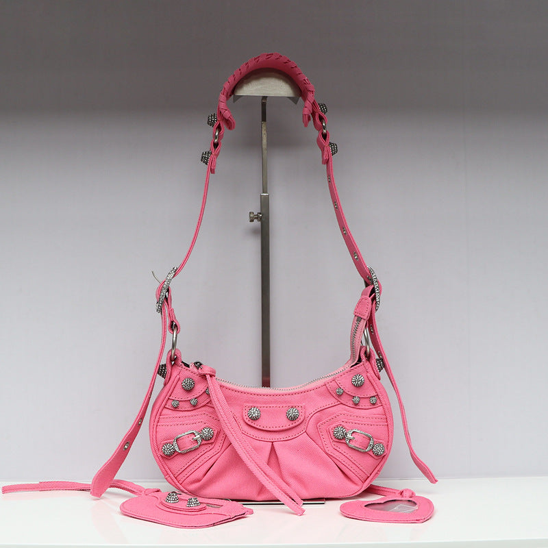 High Quality Rivet Motorcycle Sweet Cool Hot Three-in-one January Crossbody Bags