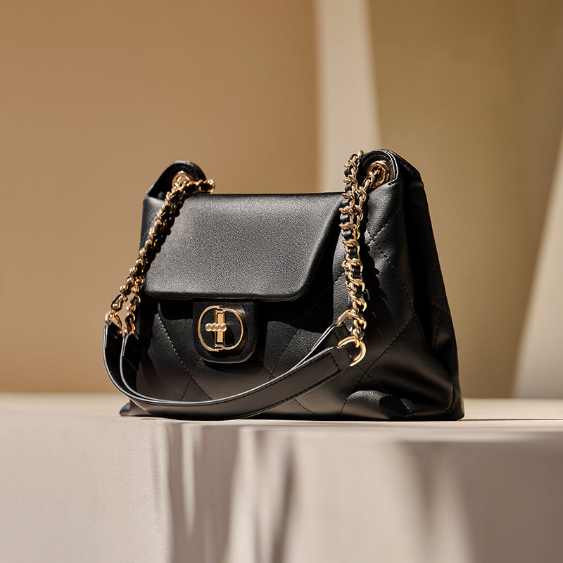 Women's High-grade Chain Commuter Genuine Leather Underarm Shoulder Bags