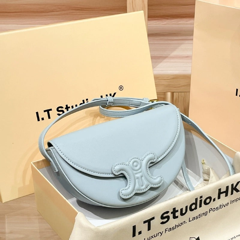 Women's Genuine Leather Saddle Fashion Same Store Shoulder Bags