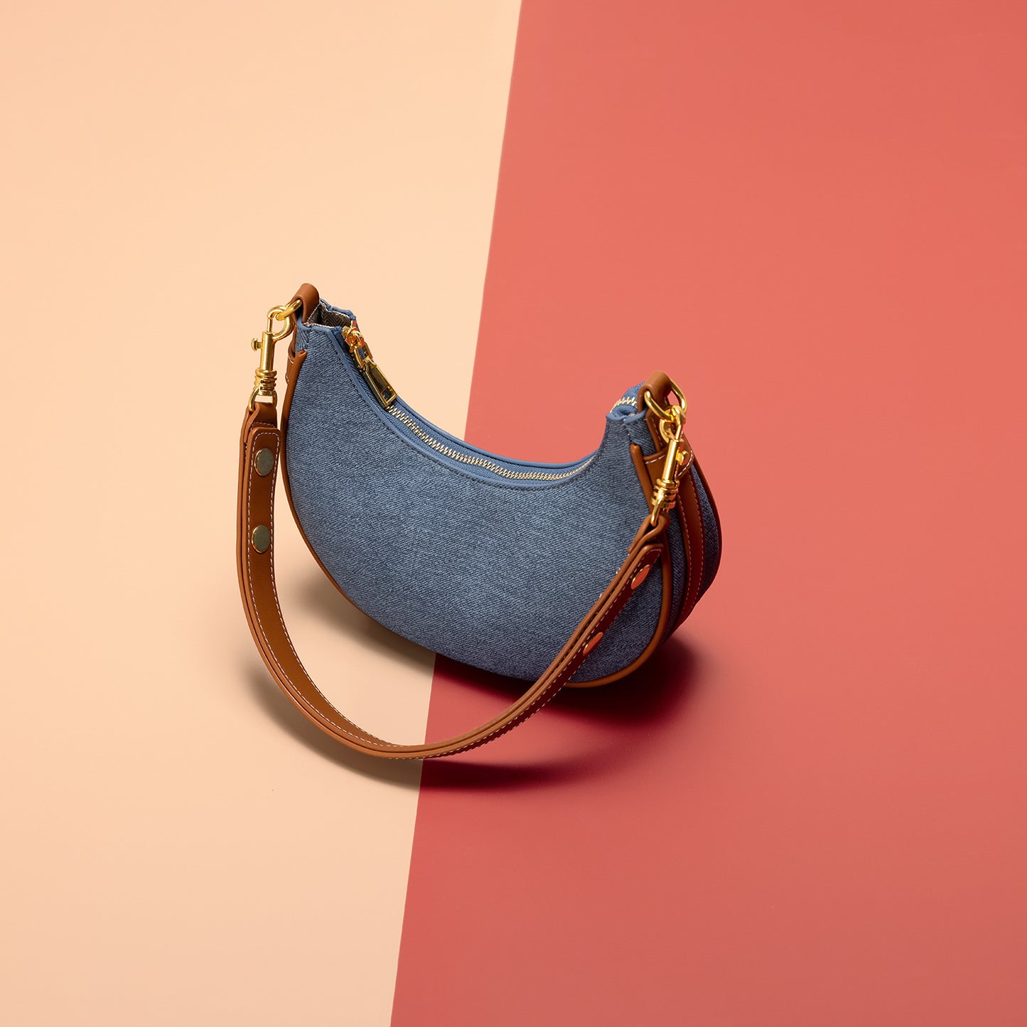 Women's Charming Fashion Commuter Denim Baguette Armpit Bags