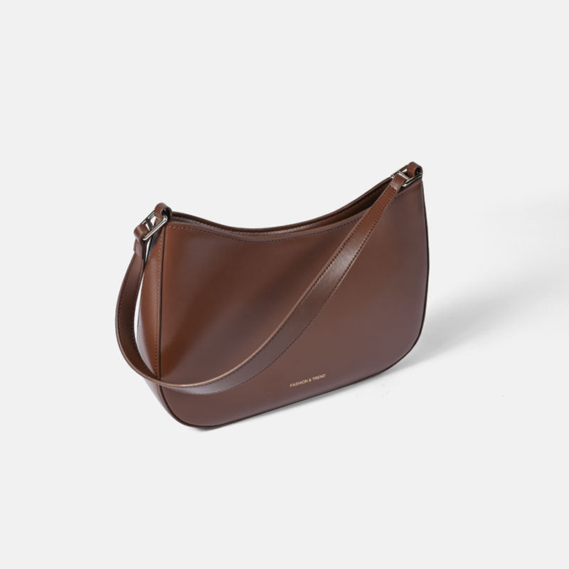 Women's Genuine Leather Underarm High Sense Baguette Armpit Bags