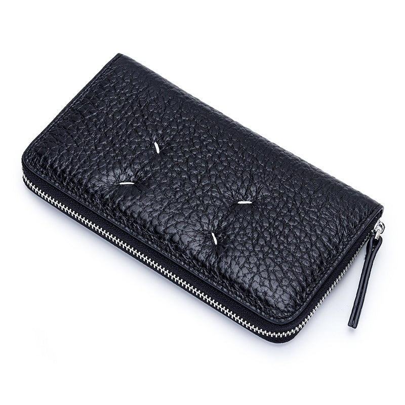 Women's Cowhide Fashion Elephant Pattern Hand Holding Ladies Wallets