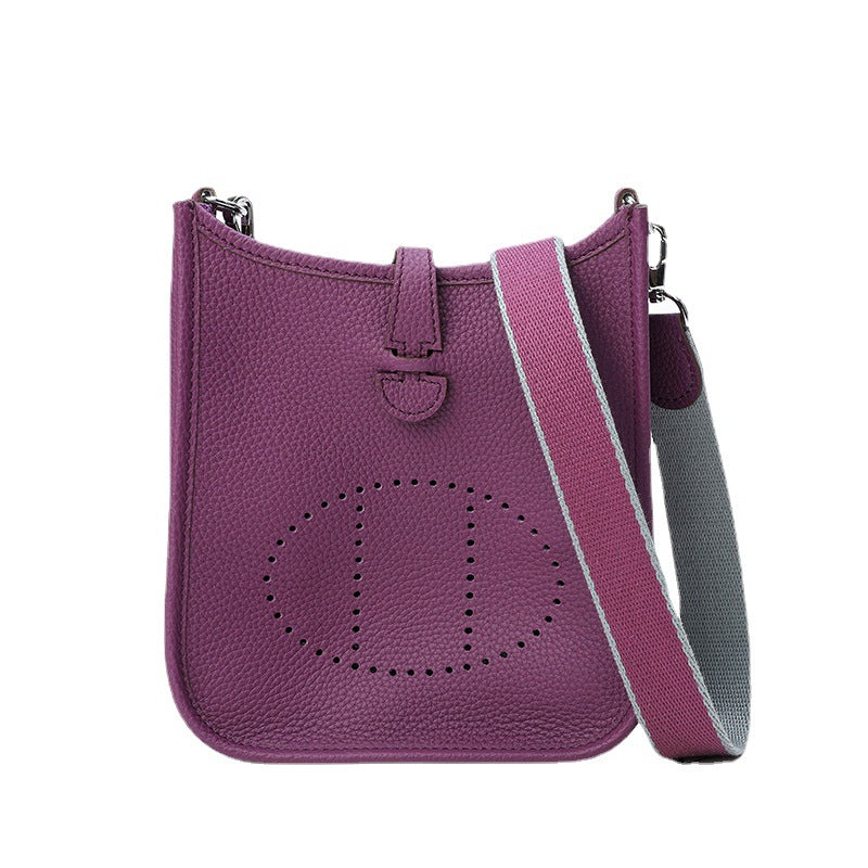 Women's First Layer Cowhide Genuine Leather Lychee Crossbody Bags