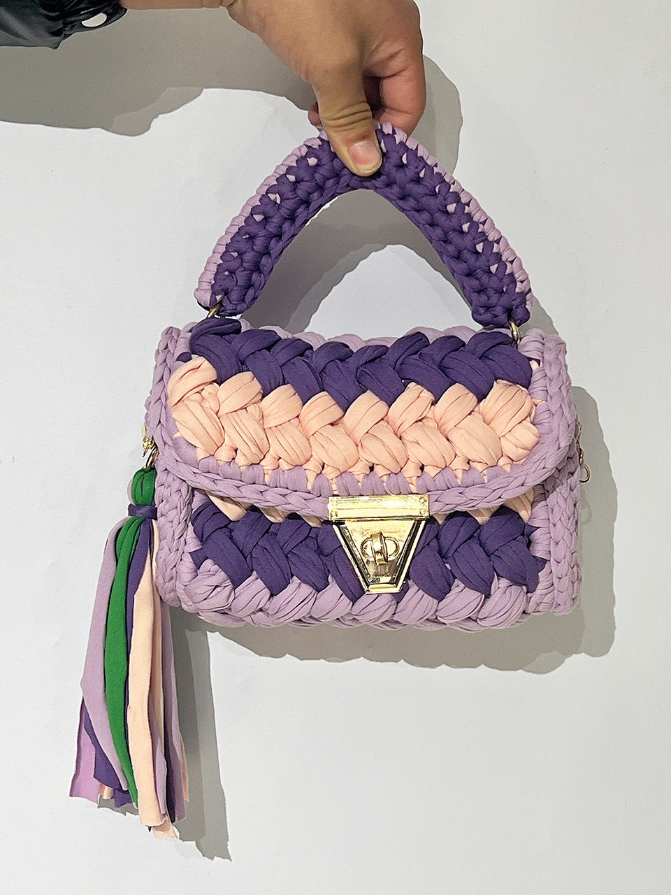 Women's Creative Hand-woven Hook Knitted Tassel Crossbody Bags