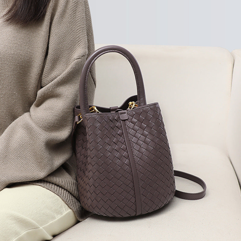Women's Summer Cross Body Genuine Leather Woven Crossbody Bags
