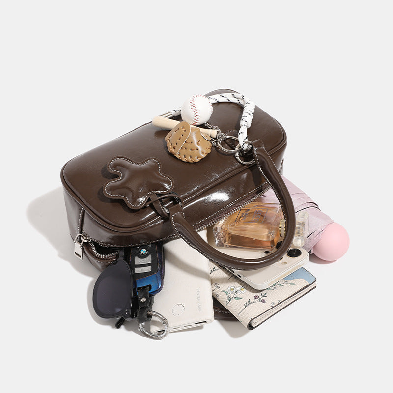 Niche Beta Bowling Female Vintage Boston Handbags