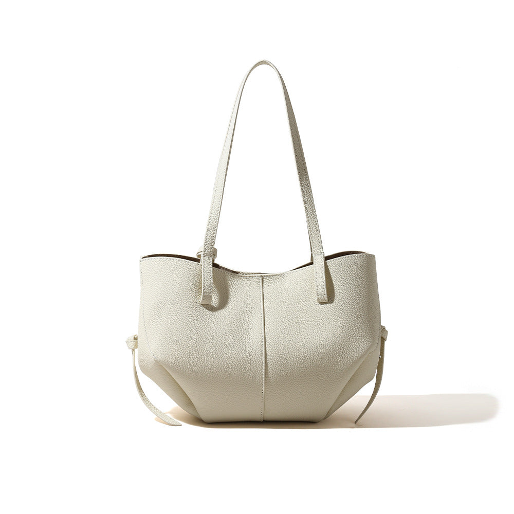 Women's Texture Niche Large Capacity Genuine Commuting Handbags
