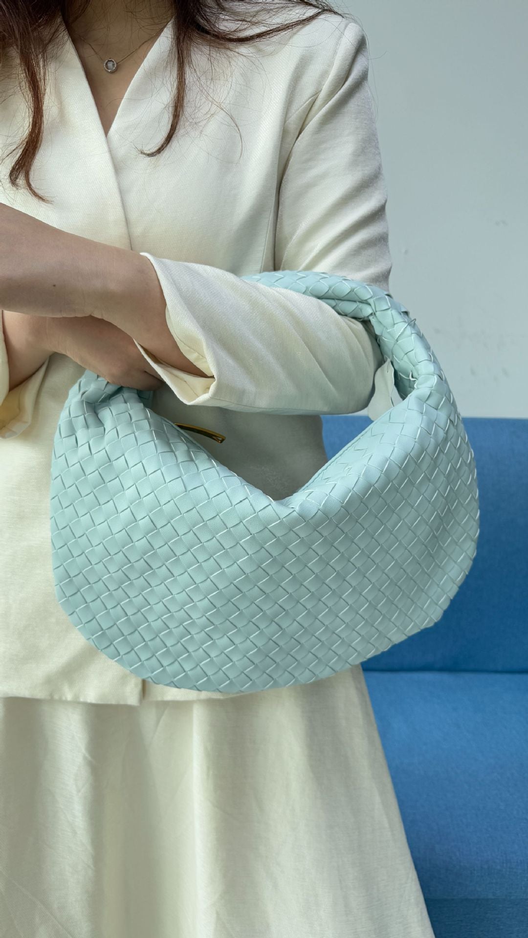 Women's Denim Woven Hand Holding One Underarm Handbags