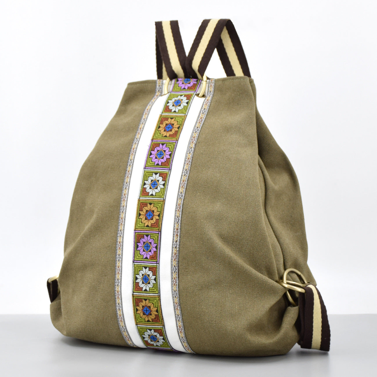 Women's Embroidered Large Capacity Canvas Retro Durable Backpacks