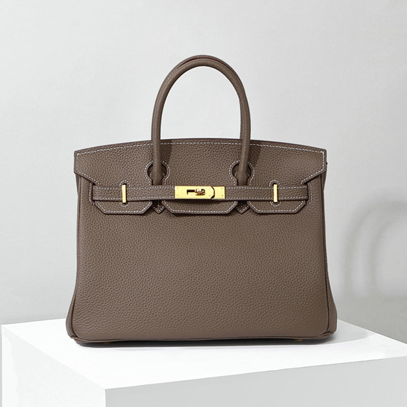 Women's Leather High-grade First Layer Cowhide Lychee Crossbody Bags