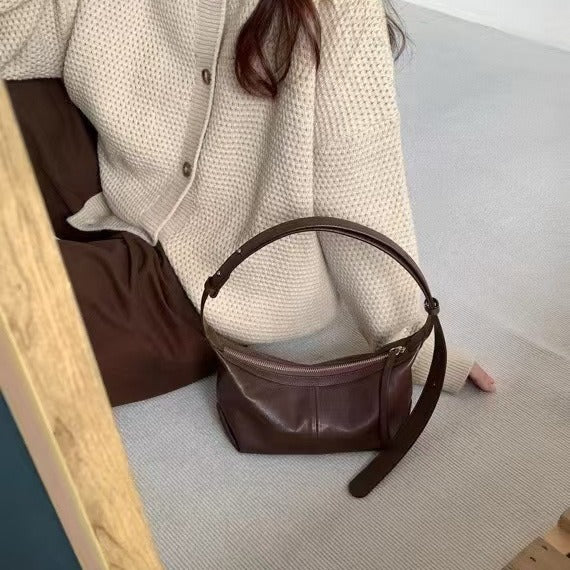 Women's Delicate Sheepskin Dumpling Niche Leather Underarm Armpit Bags