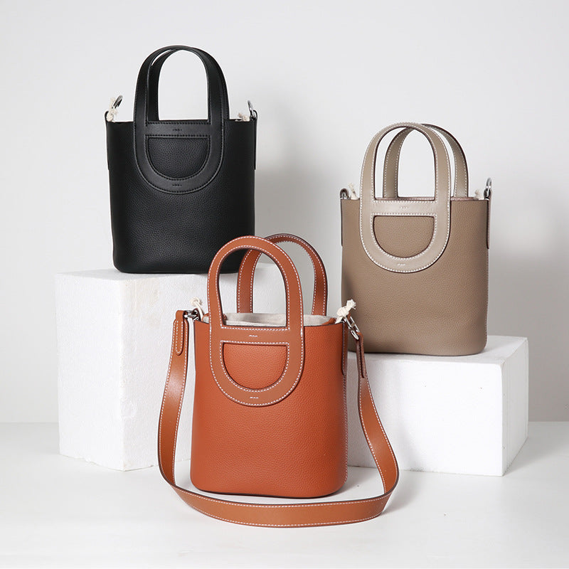 Women's First Layer Cowhide Pig Nose Vegetable Handbags