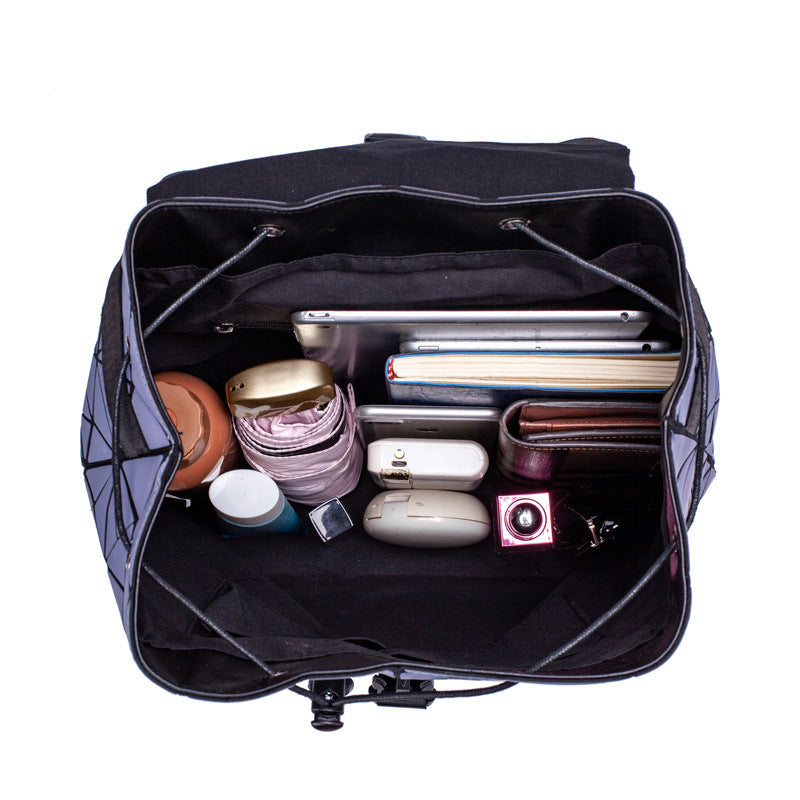 Women's Geometric Rhombus Luminous Korean Style Backpacks