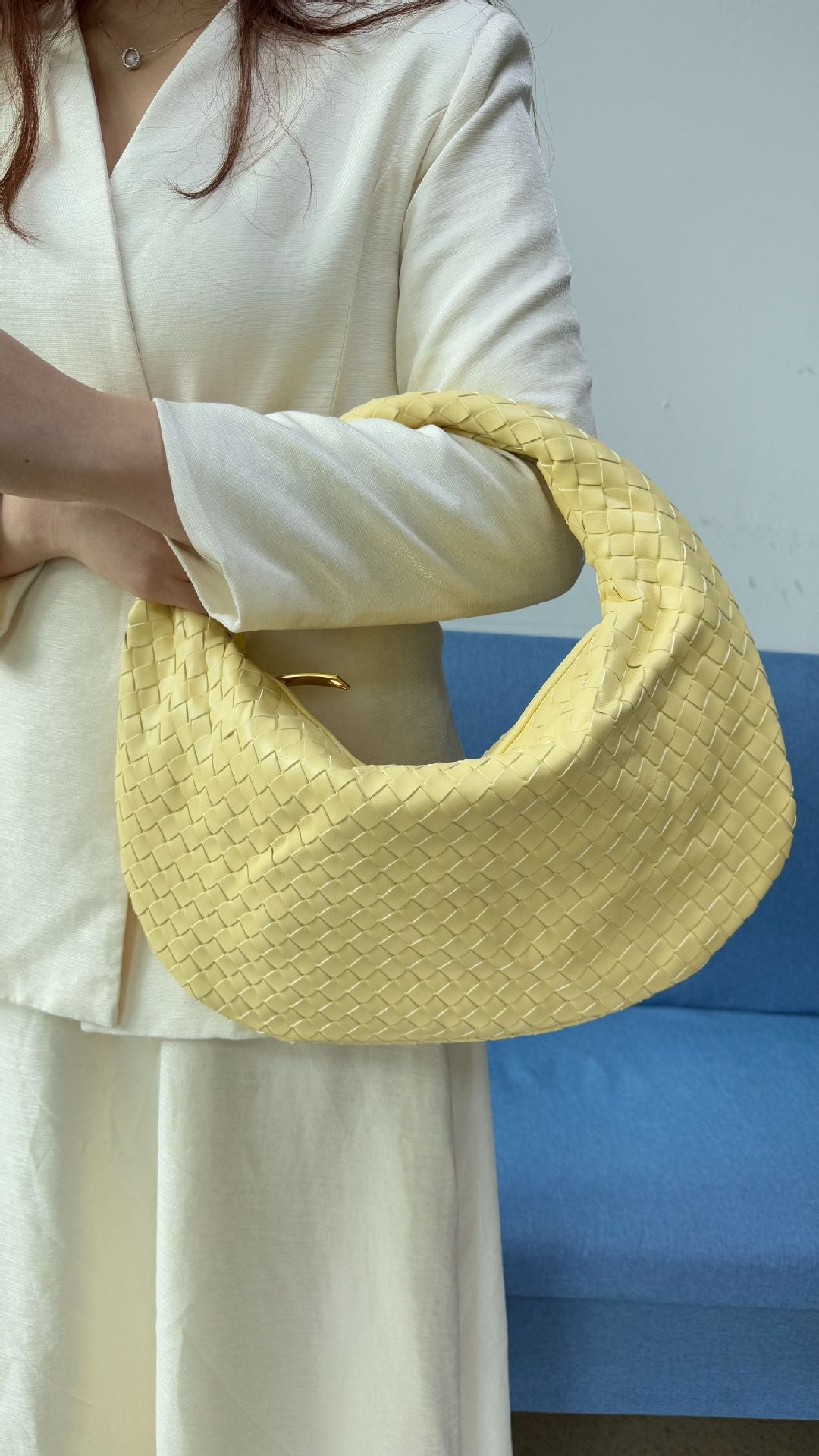 Women's Denim Woven Hand Holding One Underarm Handbags