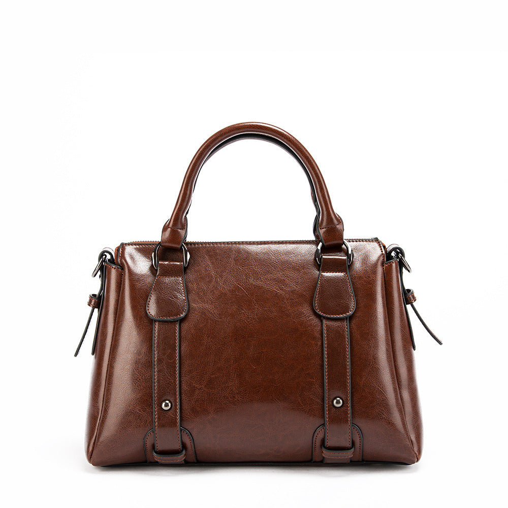 Women's Retro Fashion Genuine Leather Portable Large Capacity Handbags