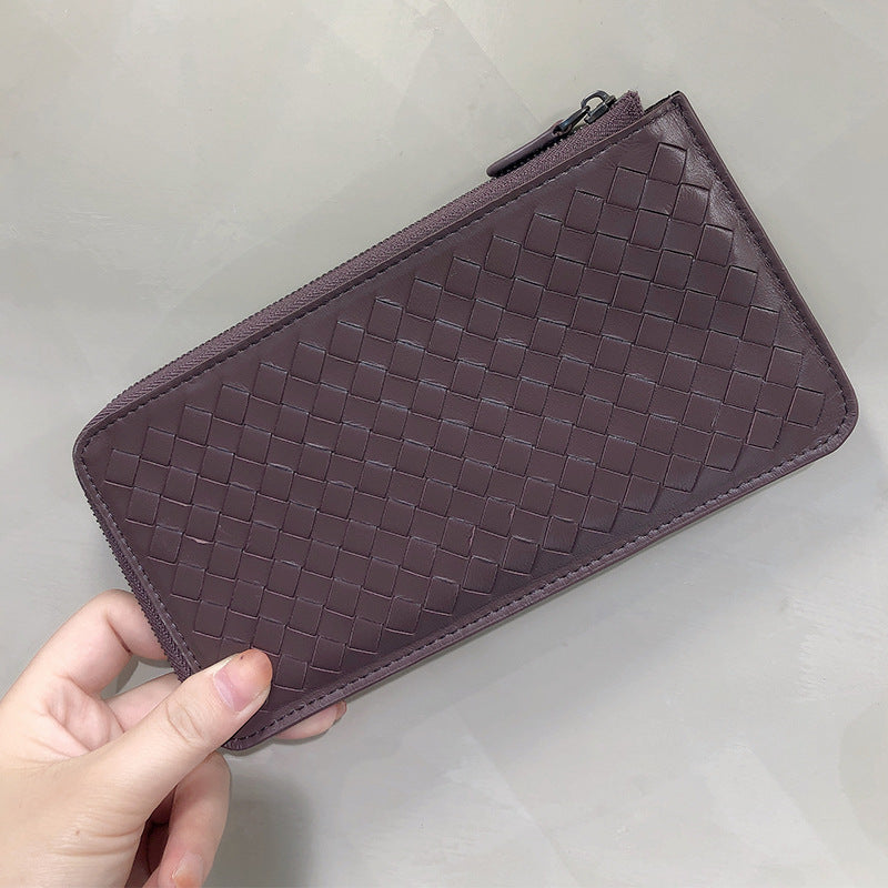 Classy Genuine Leather Lamb Certificate Long Purses