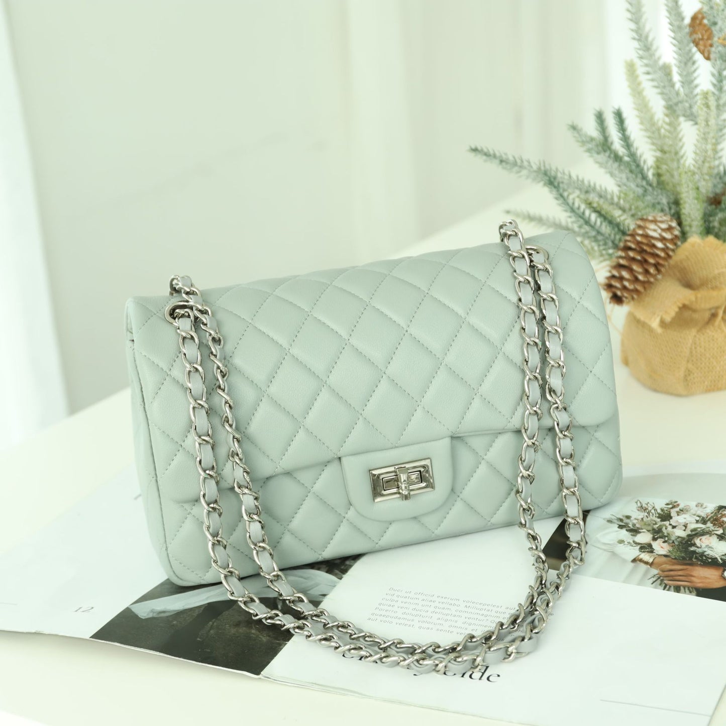 Women's Sheepskin Rhombus Chain Commuter Versatile High-grade Shoulder Bags