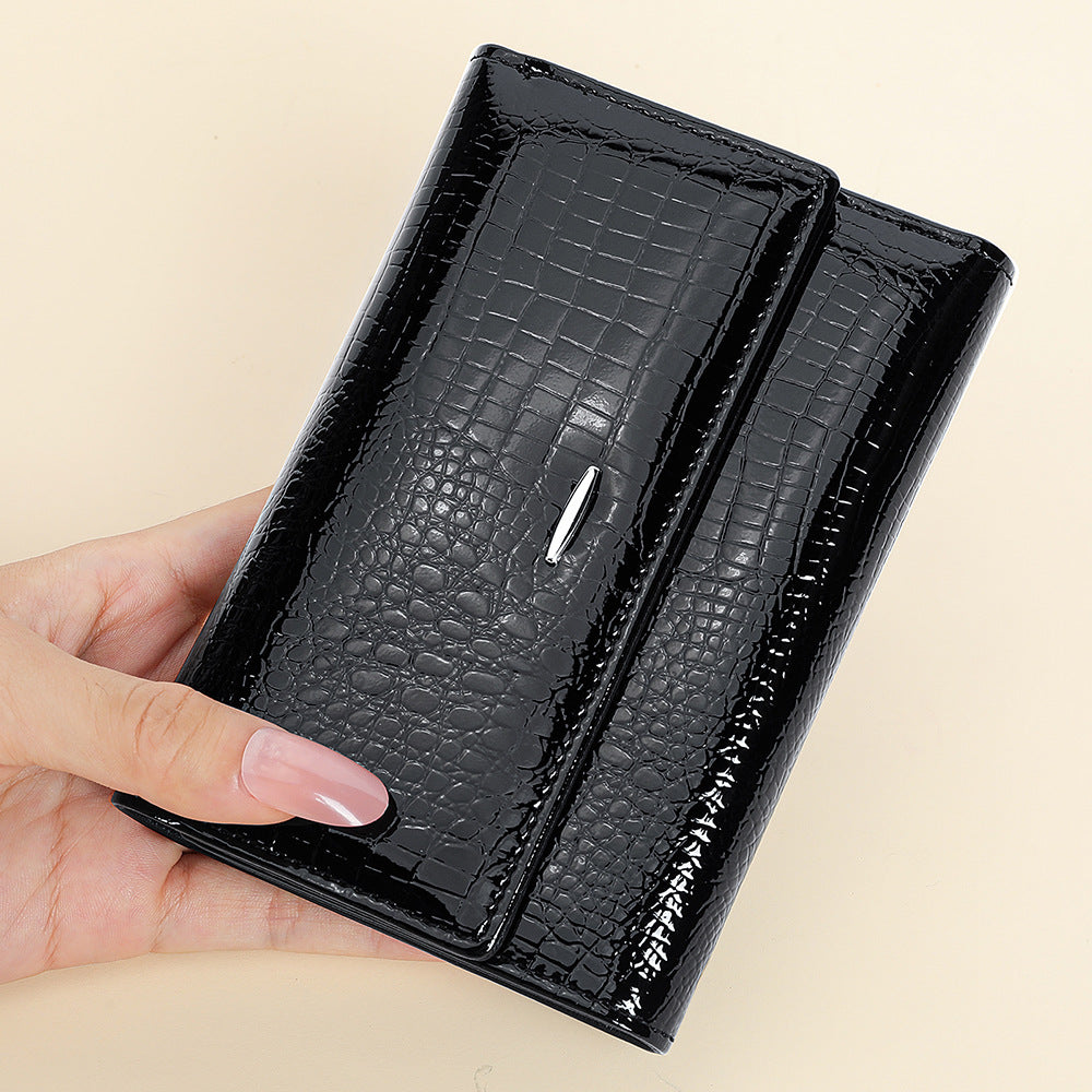 Women's Leather High-grade Patent Large Capacity Multifunctional Ladies Wallets