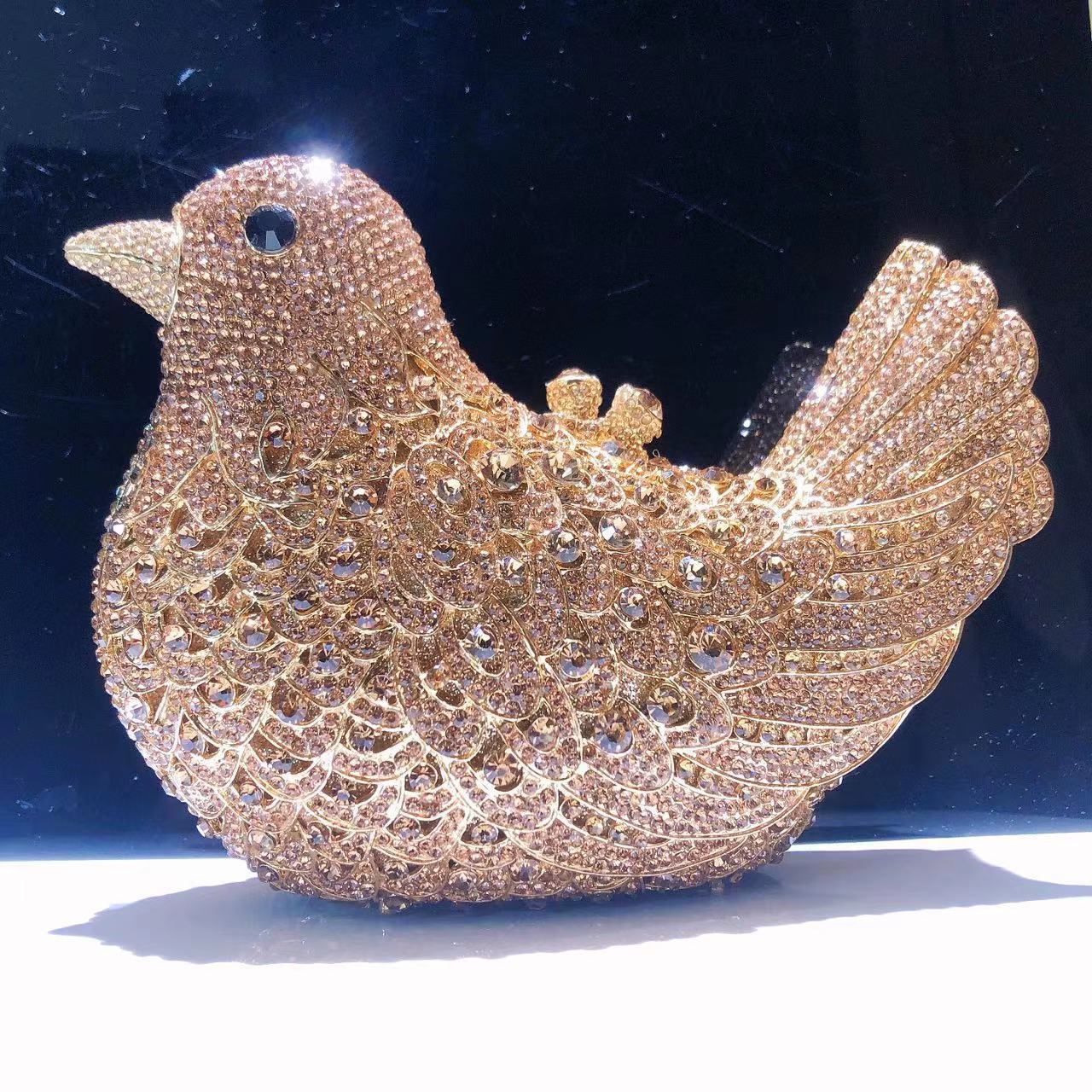 Women's Peace Dove Animal Gem Diamond Banquet Rhinestone Evening Bags