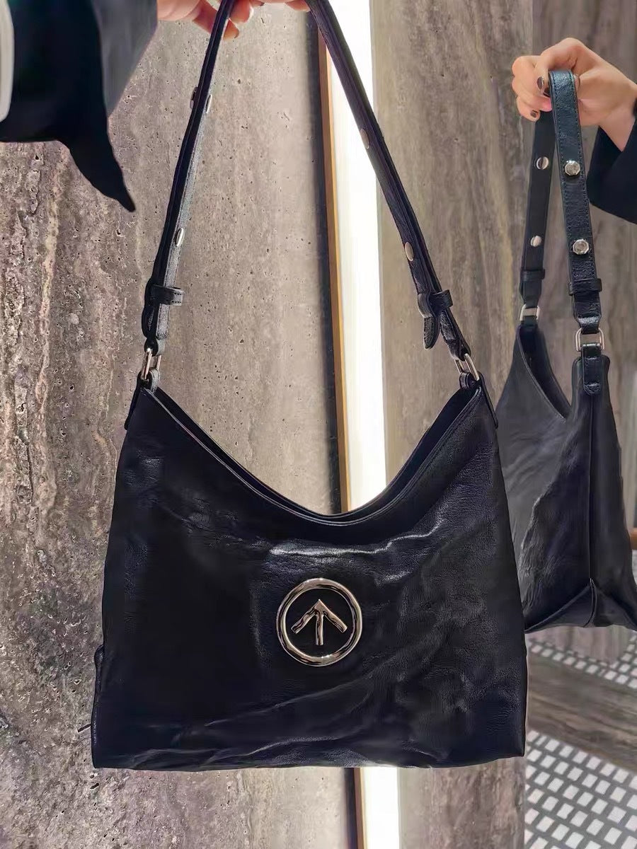 Stone Mini Sized Vegetable Tanned Sheepskin Underarm Shoulder Bags