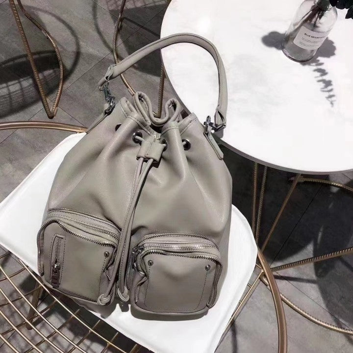 Women's Commute Leisure Simple Motorcycle Textured Leather Bags