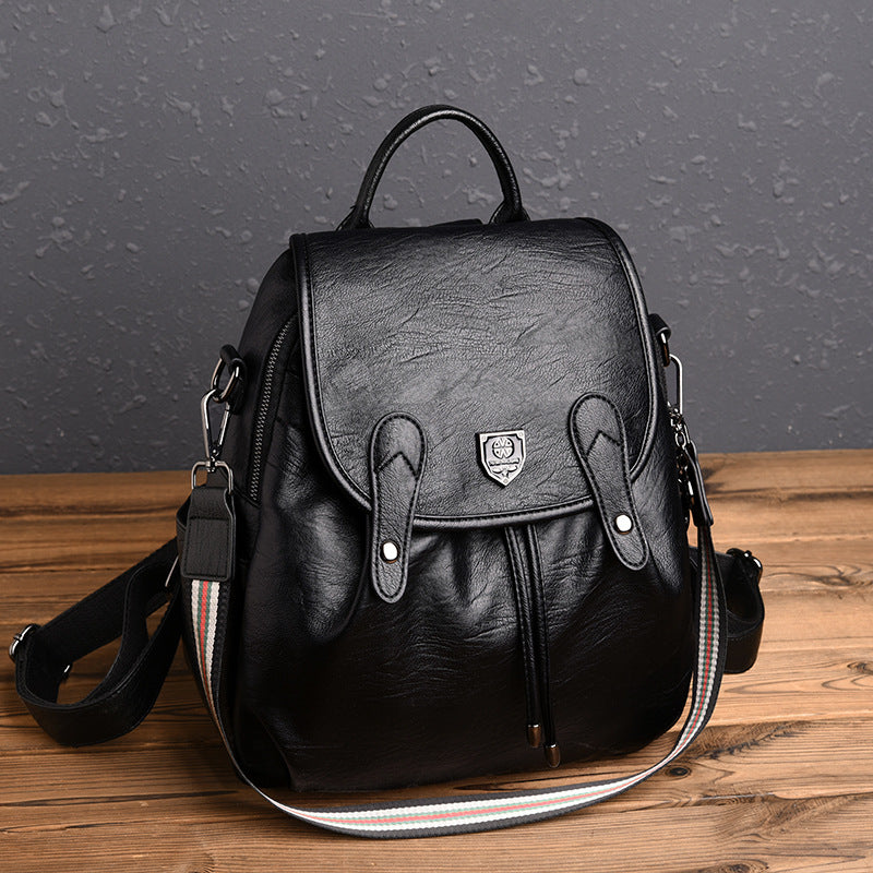 Women's Retro Hand-rub Color Leather Soft Backpacks