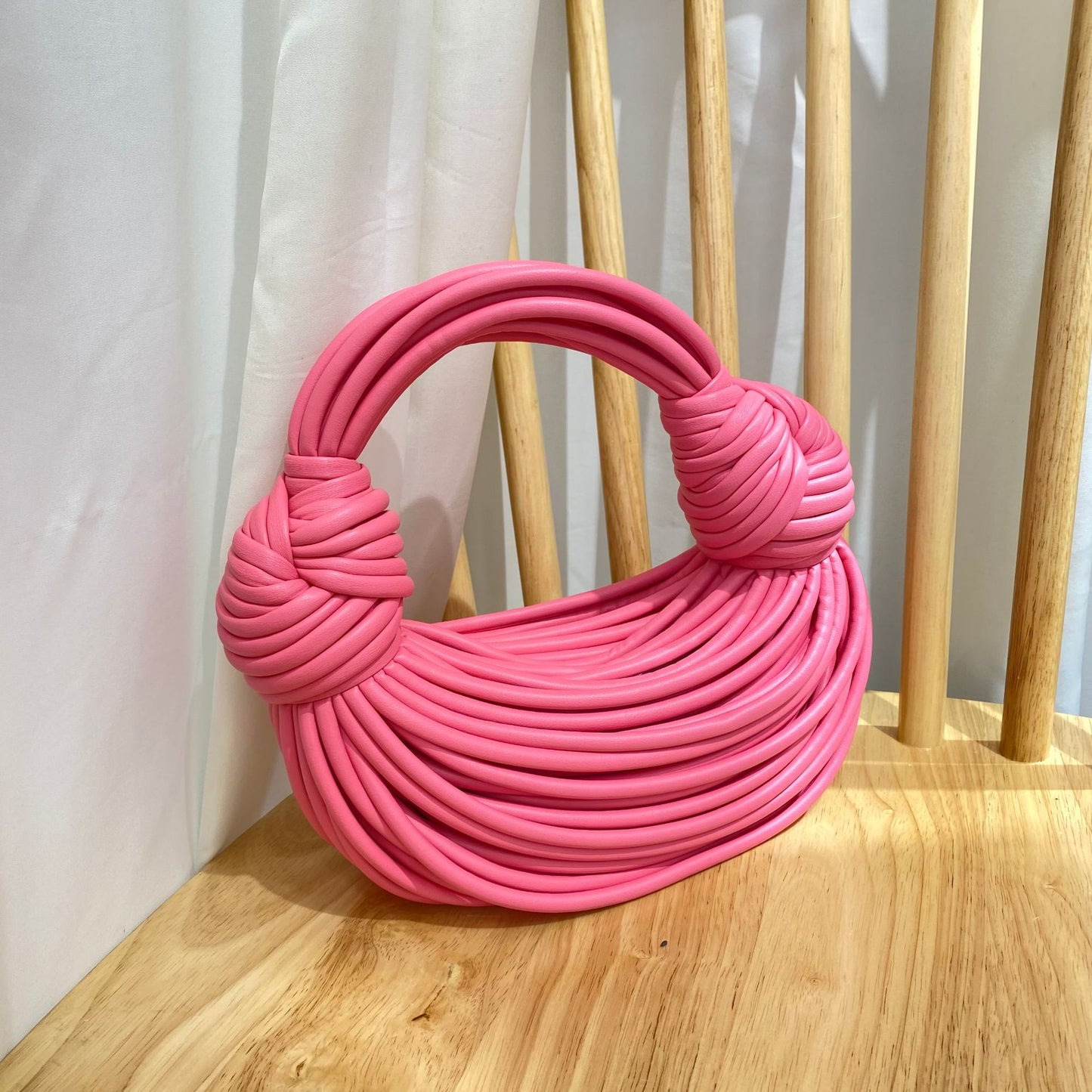 Hand-woven Bends Hitches Design Knotted Pulled Handbags