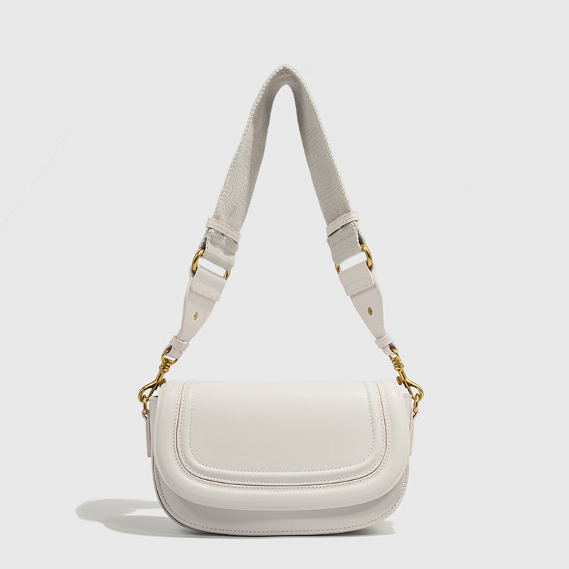Women's Home Saddle Fashion Broadband Contrast Color Crossbody Bags