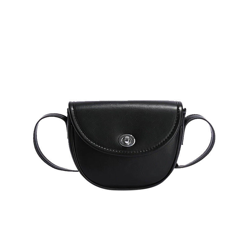 Women's Textured Vegetable Tanning Leather Saddle Fashion Crossbody Bags