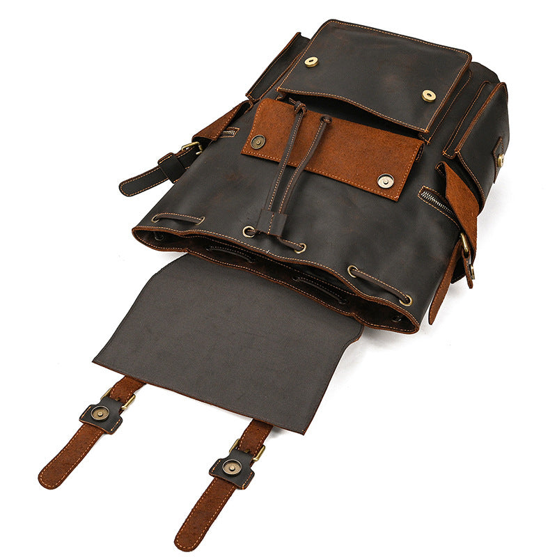 Genuine Leather Vintage Crazy Horse Inch Backpacks