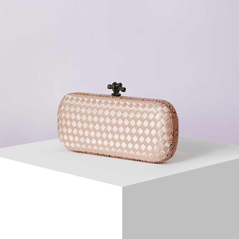Women's Silk Hand-woven Simplicity Dinner Chain Pouch Evening Bags