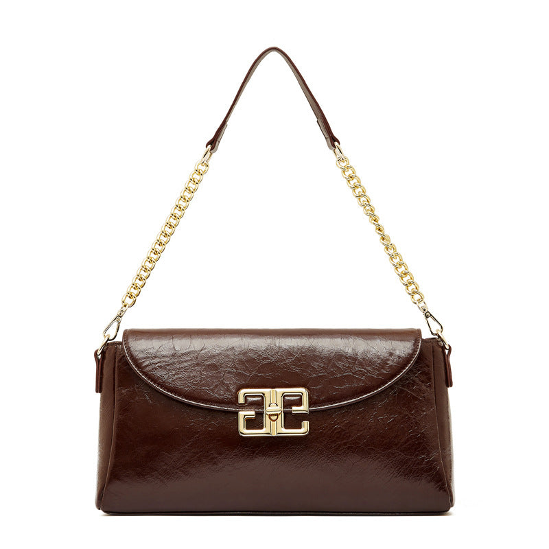 Women's Layer Oil Wax Cowhide Affordable Luxury Fashion Bags