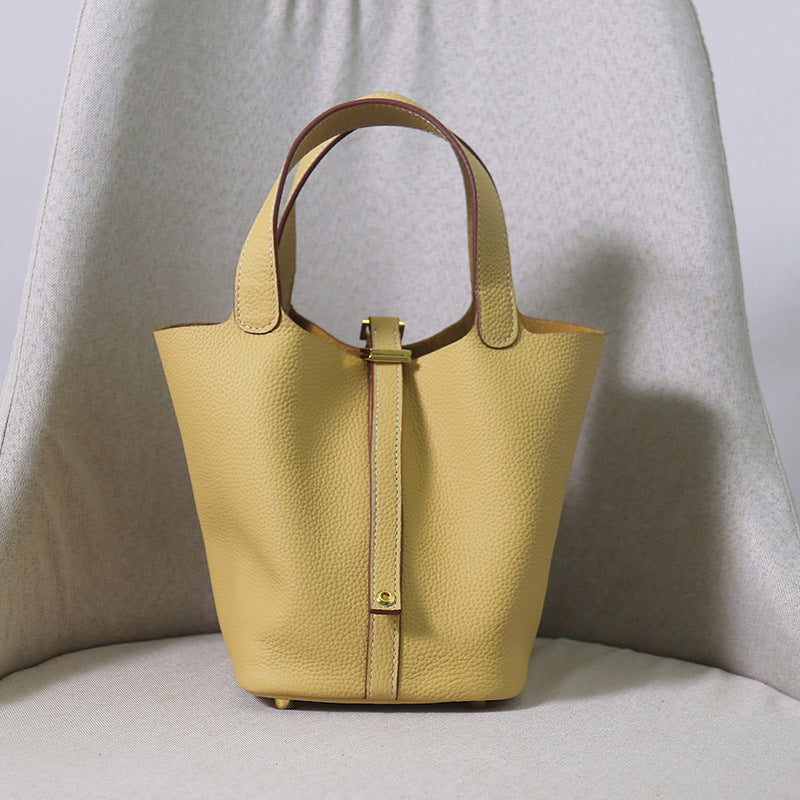 Women's Upgraded First Layer Cowhide Gold Vegetable Handbags