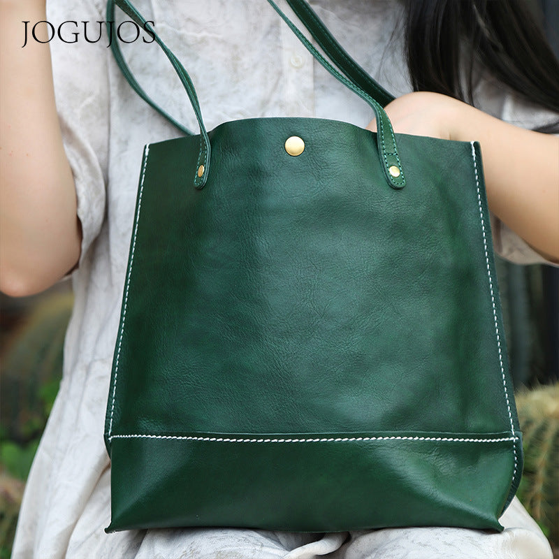 Women's Genuine Leather Large Capacity Versatile Retro Shoulder Bags