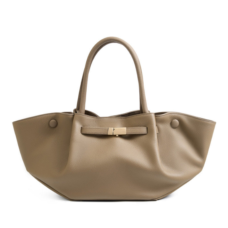 Simple Large Capacity Totes Niche Solid Color Bags