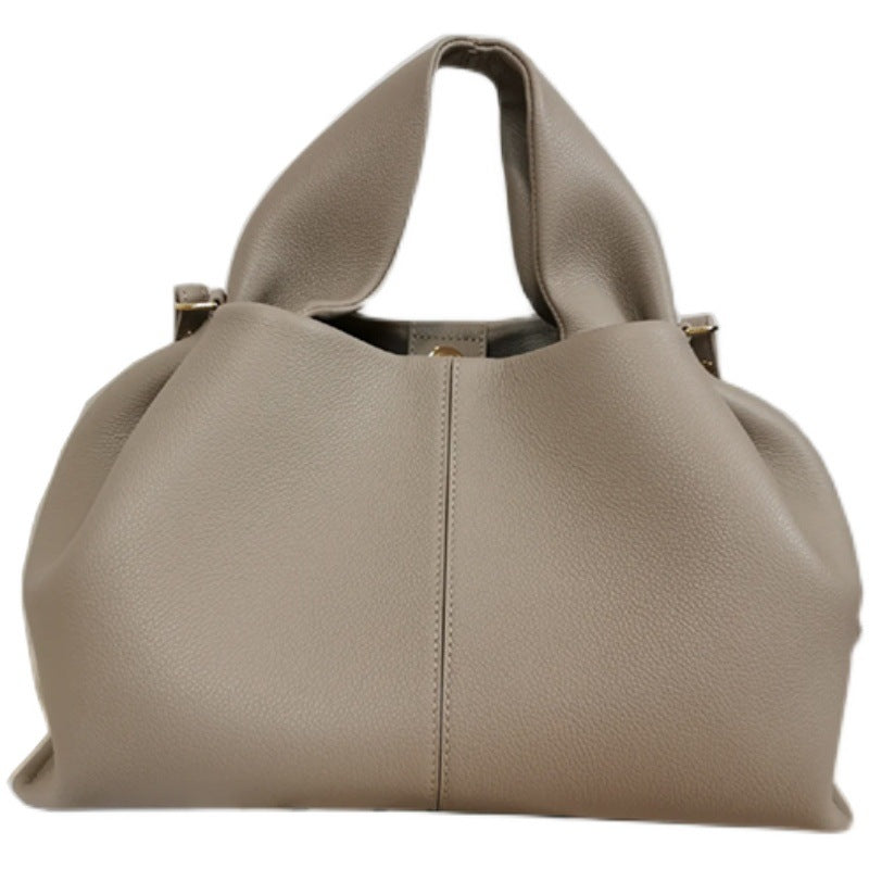 Women's French Minority Solid Color Lunch Box Handbags