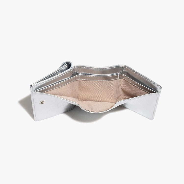 Semicircle Three Cute Folding Cowhide Cash Ladies Wallets