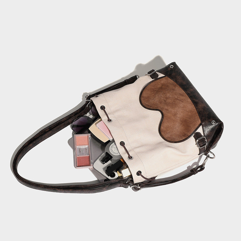 Retro Large Capacity Totes Loose Stitching Shoulder Bags