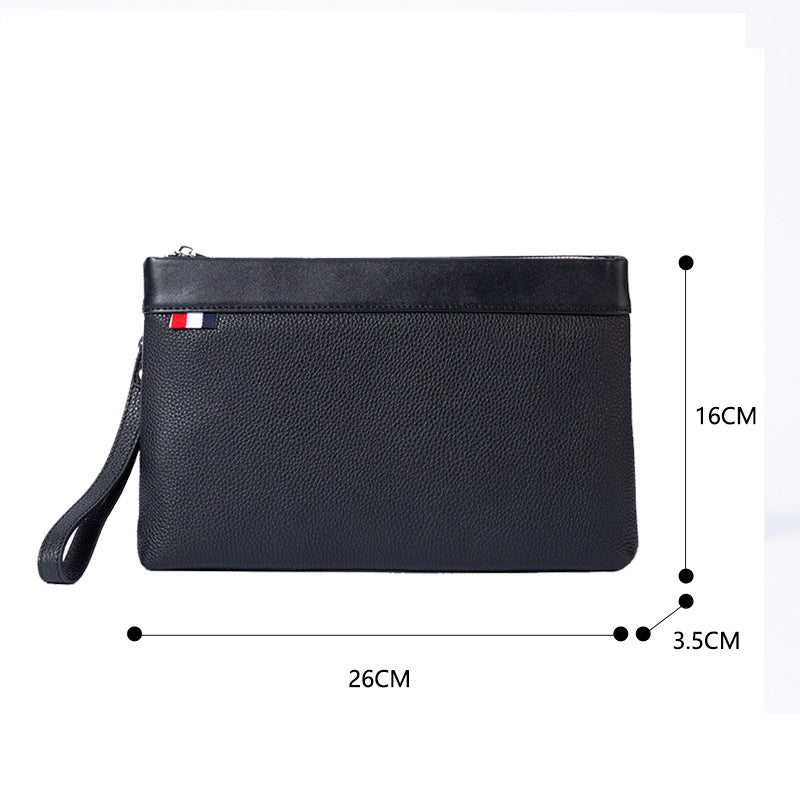 Men's Envelope Genuine Leather Fashion Lichee Pattern Men's Handbags