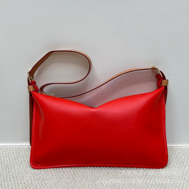 Women's Underarm Lambskin Portable Geometric Wang Armpit Bags