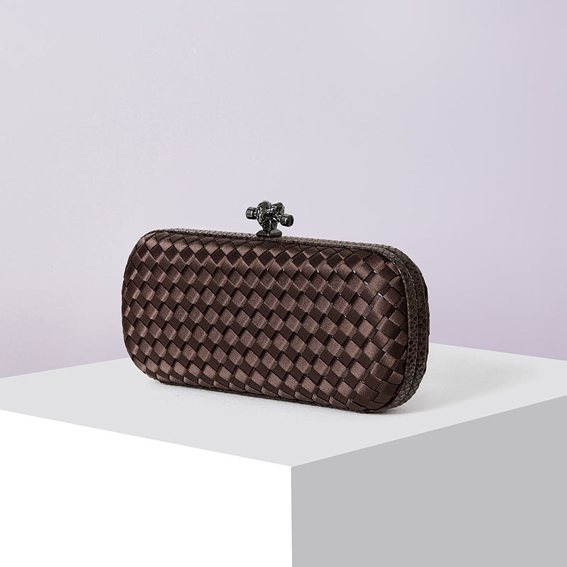 Women's Silk Hand-woven Simplicity Dinner Chain Pouch Evening Bags