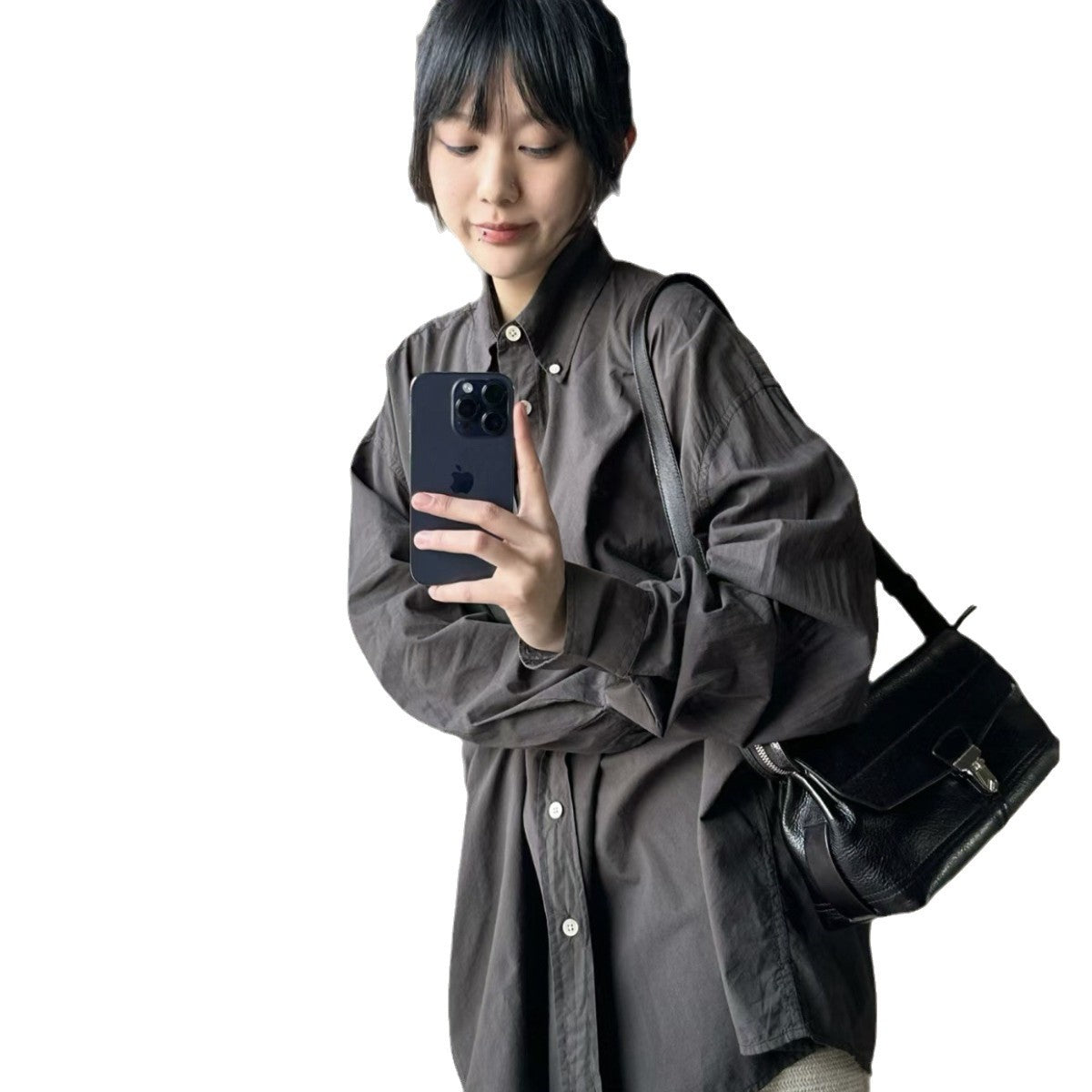 Layer Cowhide French Niche Motorcycle Flap Crossbody Bags