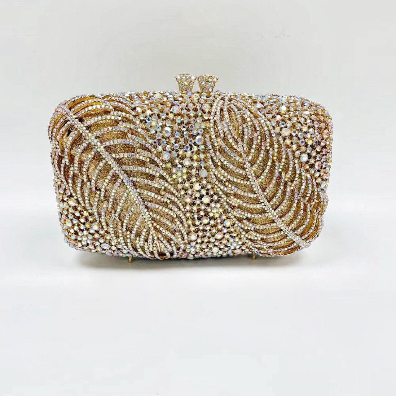 Women's Strictly Choose Two Pieces Leaf Shaped Diamond Banquet Rhinestone Evening Bags