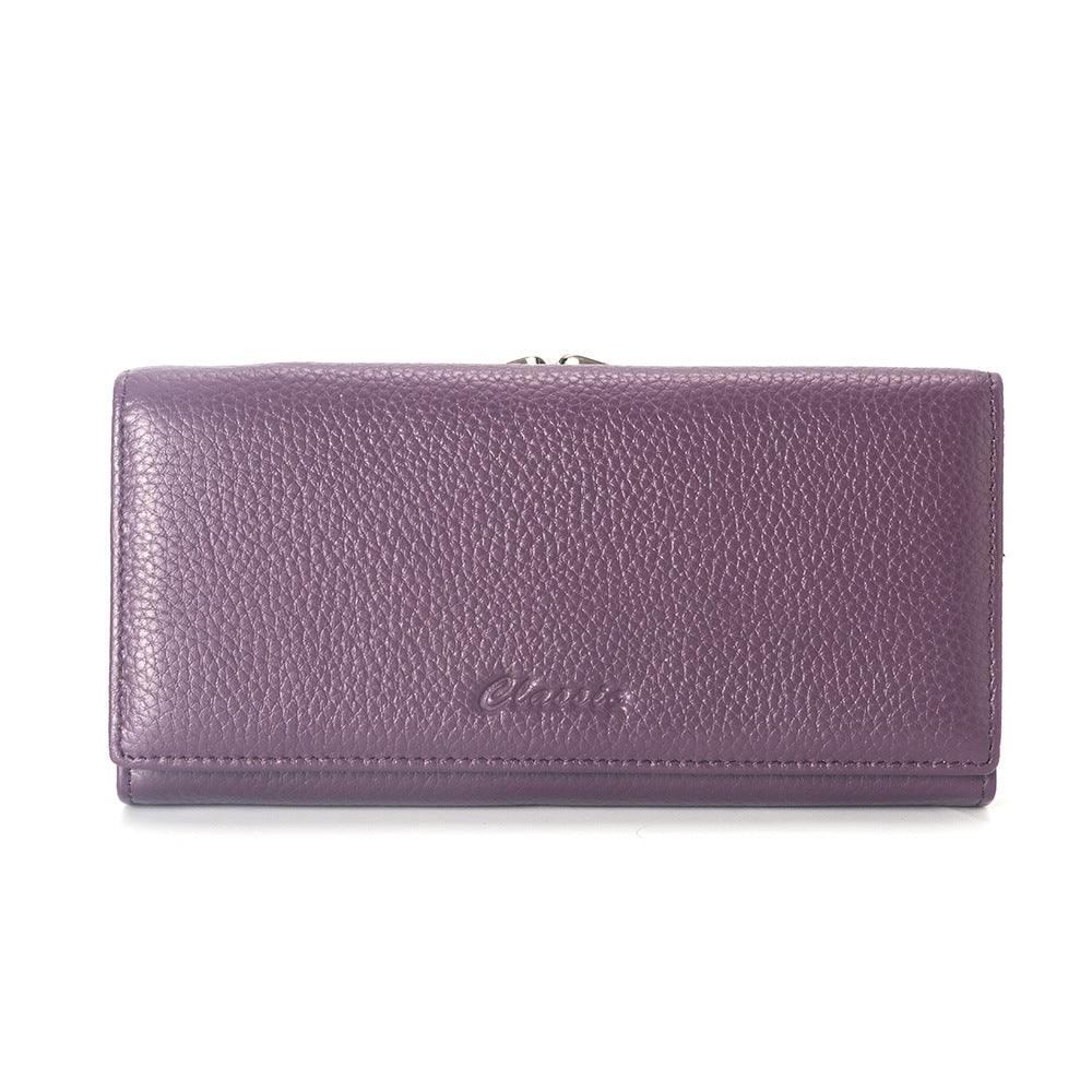 Women's Large Capacity Long Zipper First Layer Ladies Wallets