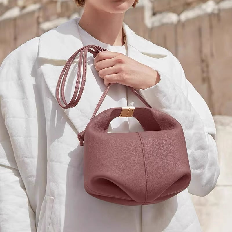 Women's French Niche Lunch Genuine Leather High Handbags