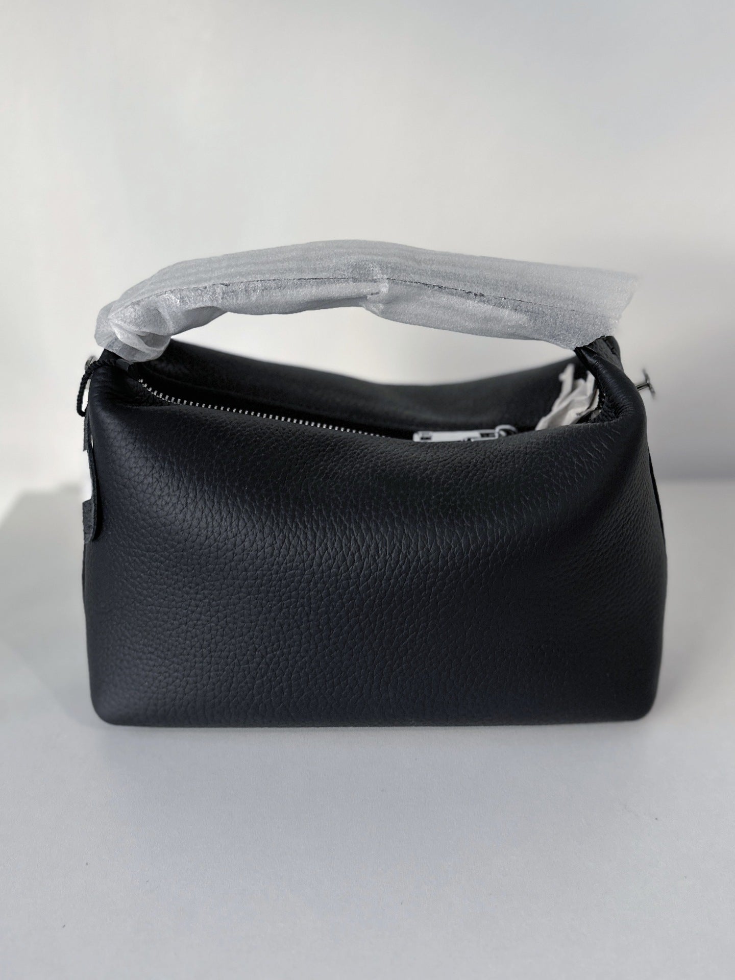 Women's Layer Cowhide Lunch Box Boston Lychee Shoulder Bags