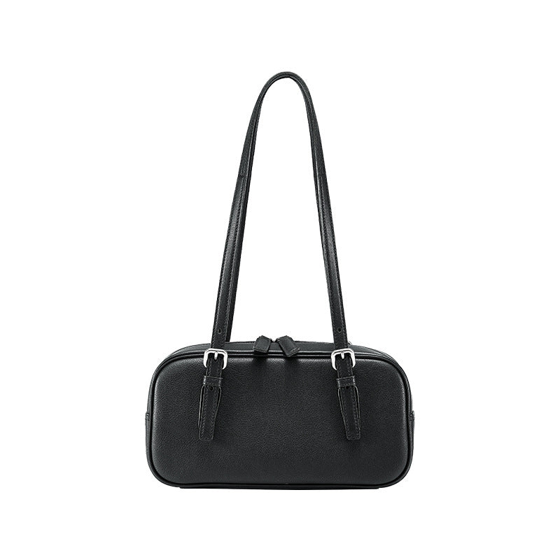 Bowling Female Niche Vegetable Tanned Leather Armpit Bags