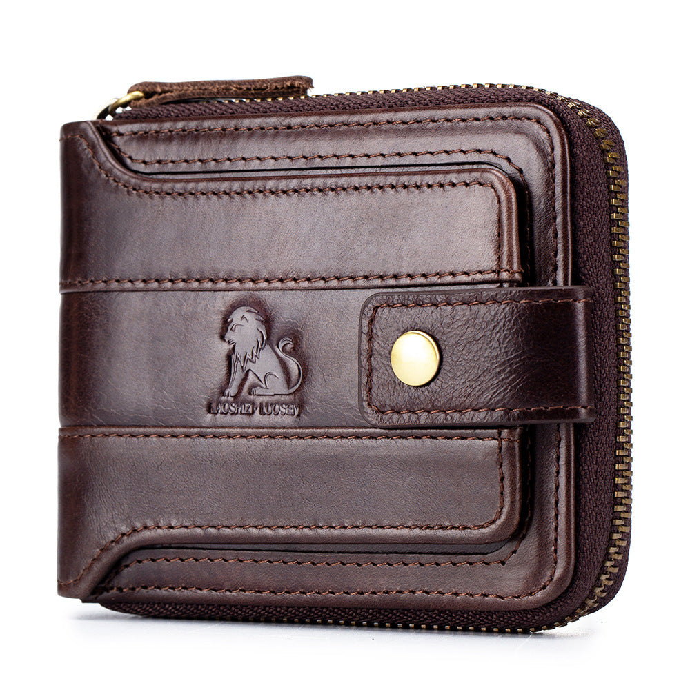 Men's Layer Genuine Leather Driving License Horizontal Multi Men's Wallets