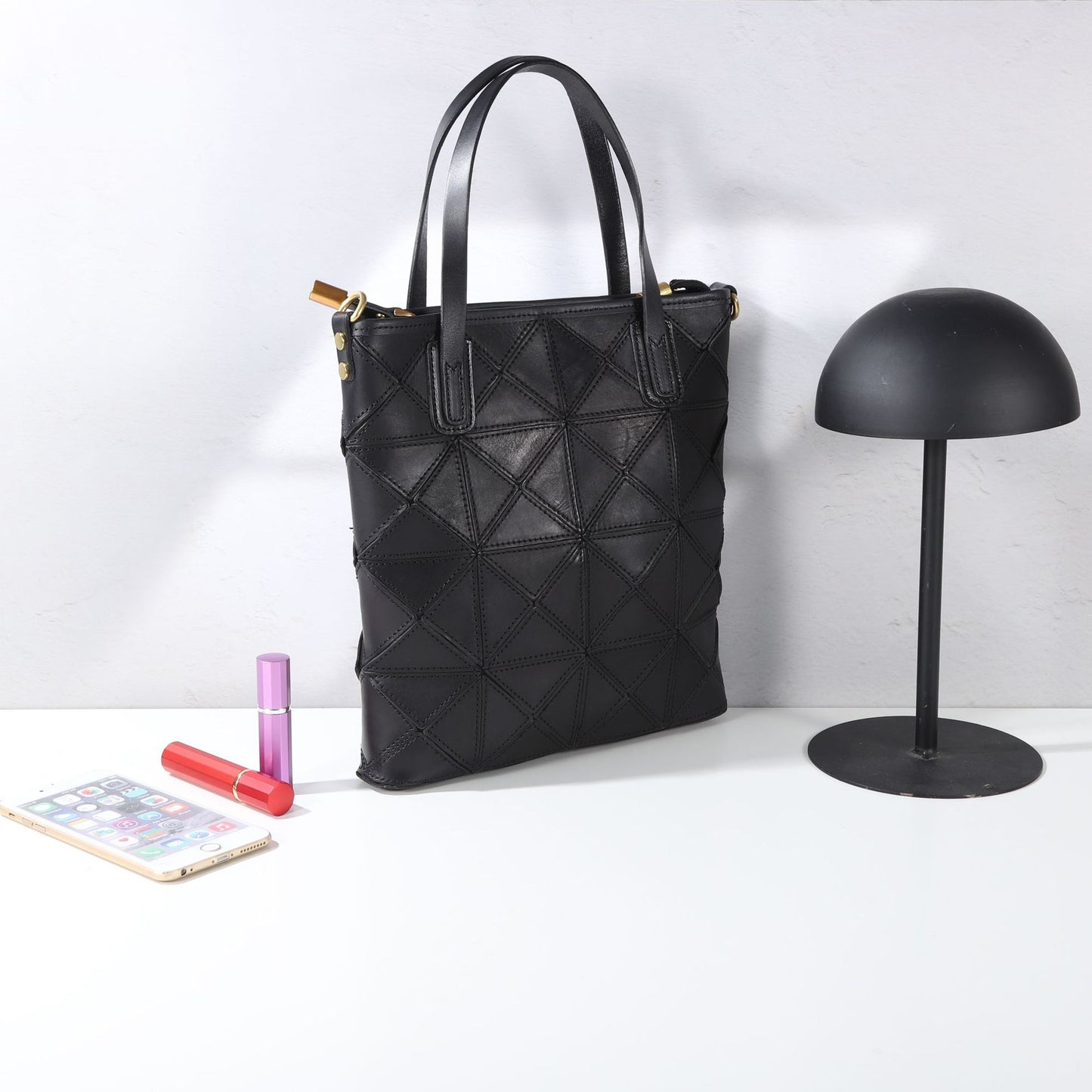 Women's Retro Top Layer Cowhide Splicing Style Shoulder Bags
